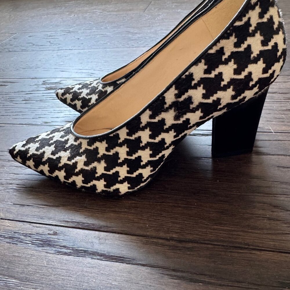 Nine West Houndstooth Block Heel Pumps – Size 6.5